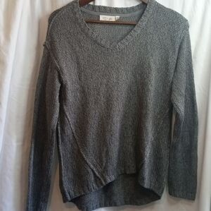 RD Style Scandi Elbow Patch Gray V-Neck Pullover Sweater Goth British Professor